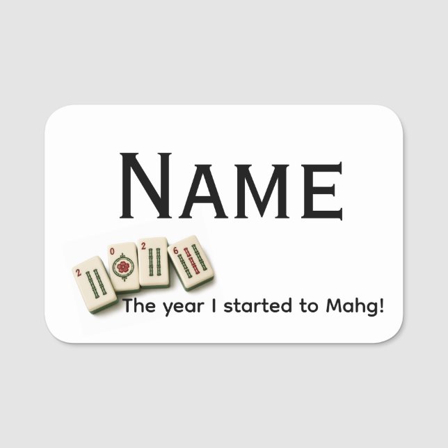 Mahjong Name Tag (Front)