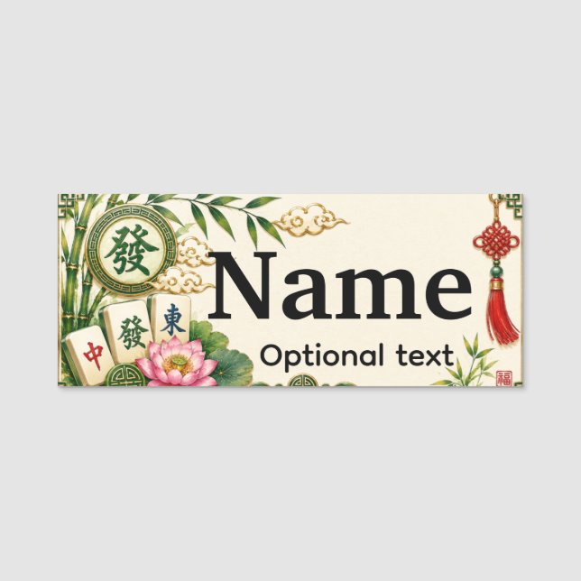 Mahjong Name Tag (Front)