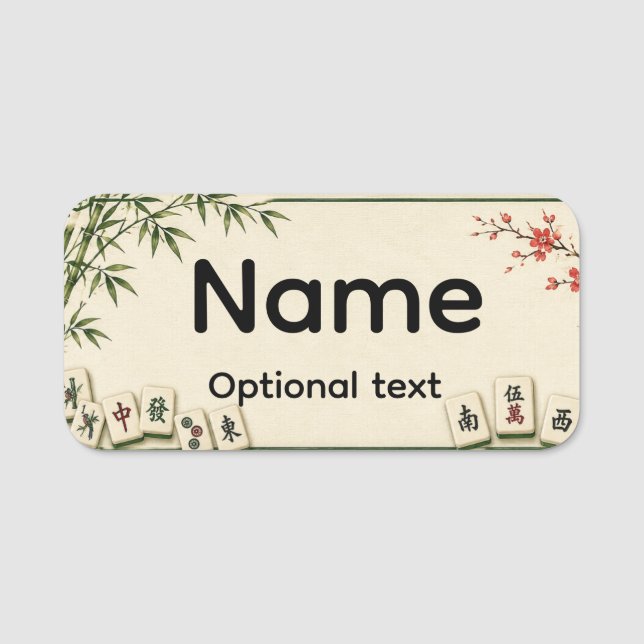 Mahjong Name Tag (Front)