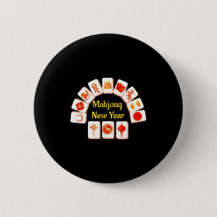 Mahjong New Year 2026 Horse Design 6 Cm Round Badge