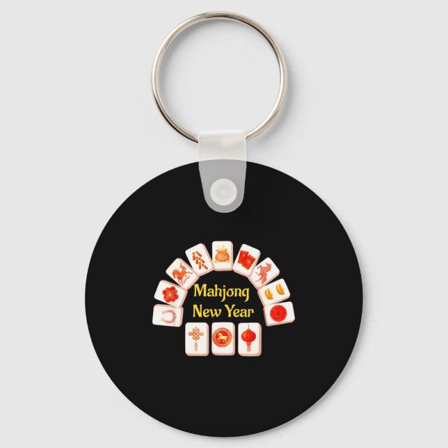 Mahjong New Year 2026 Horse Key Ring (Front)