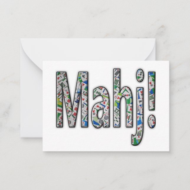 Mahjong Note Card- Mahj! Card (Front)