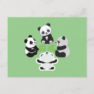 Mahjong Panda Cute Funny Holiday Postcard