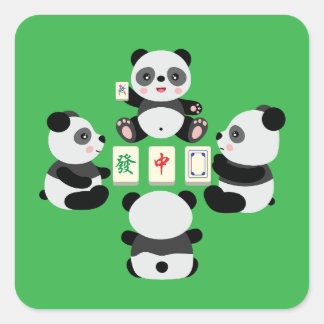 Mahjong Panda Square Sticker