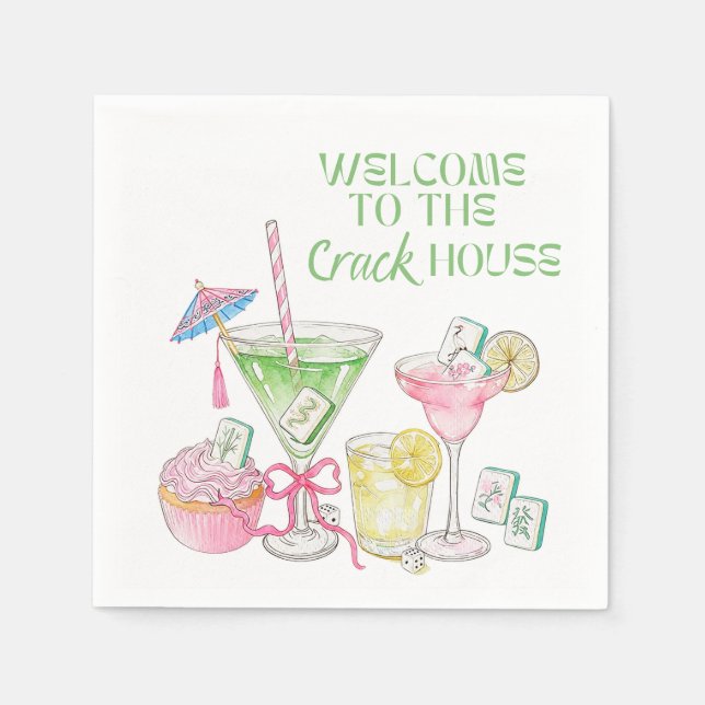 Mahjong Party Cocktail Napkins (Front)