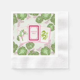 Mahjong Party Invitation, Cabbage and Tile Napkin