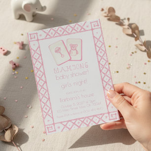 mahjong party lover Green Dragon Bamboo Invitation