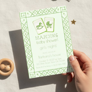 mahjong party lover Green Dragon Bamboo Invitation