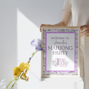 Mahjong Party Toile Welcome Sign