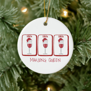 Mahjong Queen Custom Wine Mahjong South Tiles Ceramic Tree Decoration