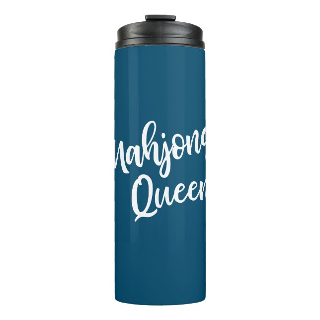Mahjong Queen in Teal Blue Thermal Tumbler (Front)