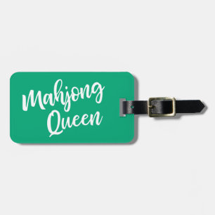 Mahjong Queen Personalised Name in Green Luggage Tag