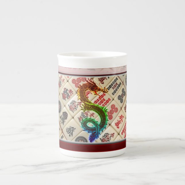 Mahjong Rainbow dragon Bone China Mug (Front)