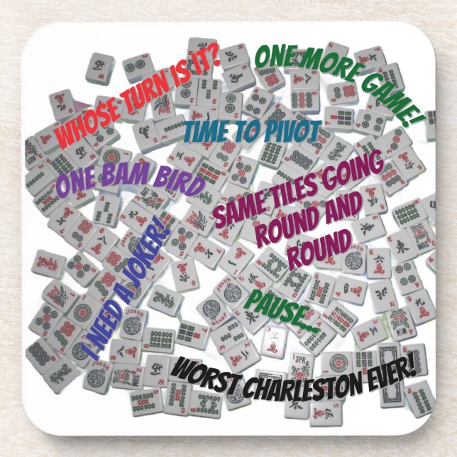 Mahjong Sayings Beverage Coaster (Front)