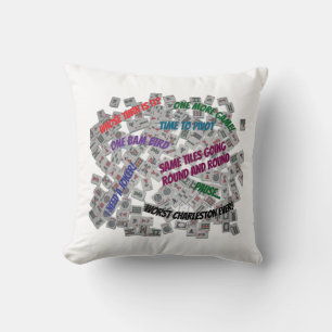 Mahjong Sayings Throw Pillow