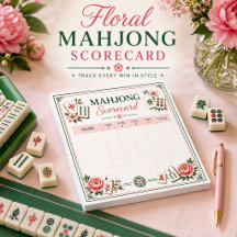 Mahjong Scorecard Floral 