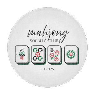 Mahjong Social Club Est 2026 Cutting Board