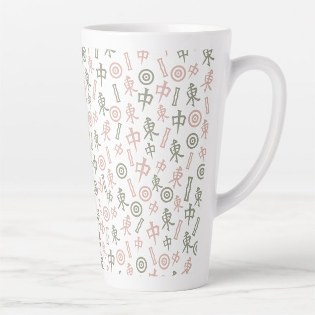 Mahjong Symbols Latte Mug (Right)