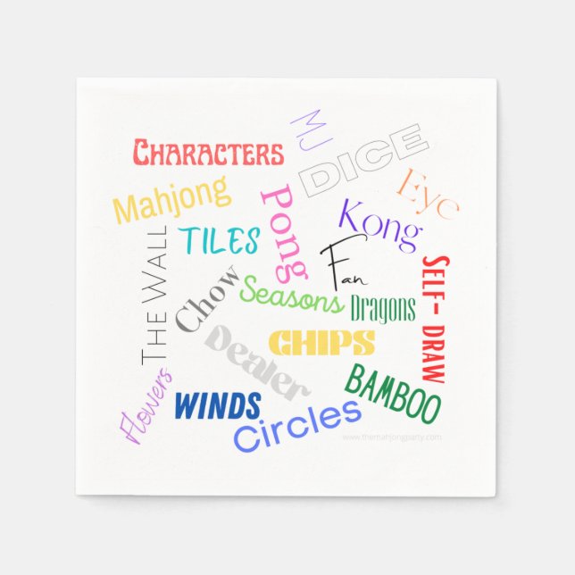 Mahjong themed paper napkins (Front)
