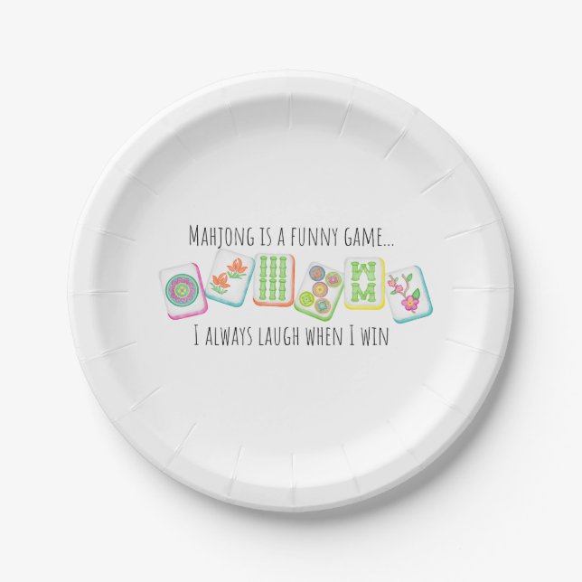 Mahjong-Themed Paper Plate  (Front)