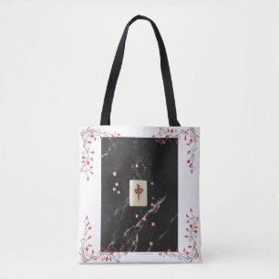 Mahjong themed tote bag with the Red Dragon