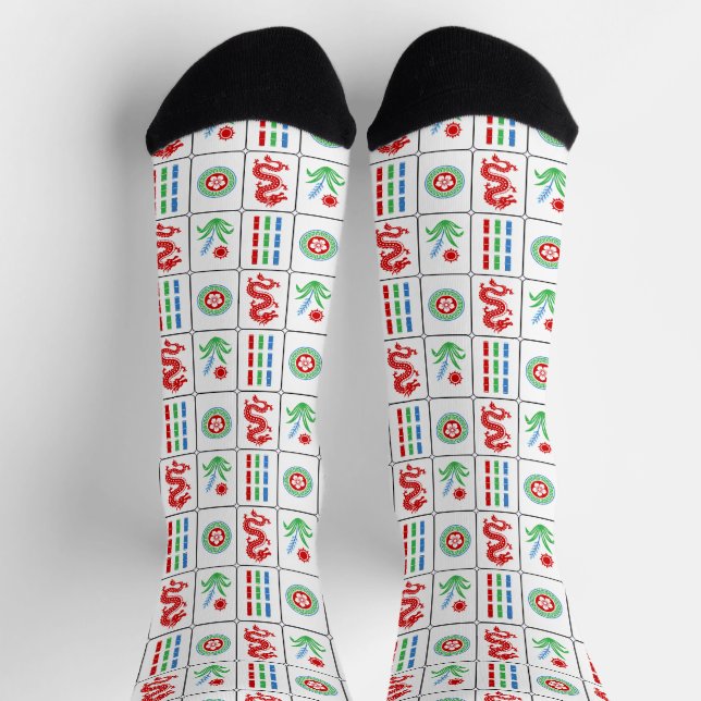 Mahjong Tiles #4 Red Green Blue White Socks (Top)