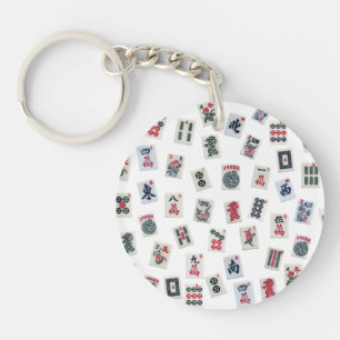  MahJong tiles and symbols patterns  Key Ring