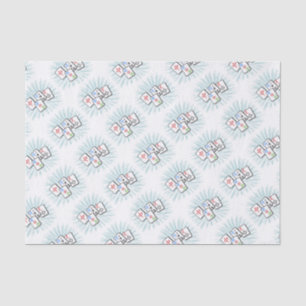 Mahjong Tiles Blue Tissue Paper