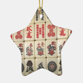 Mahjong tiles ceramic tree decoration