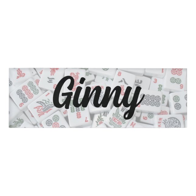 Mahjong Tiles Magnetic Name Tag (Front)