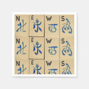 MAHJONG TILES Napkins CUTE NEWS tiles parties gift
