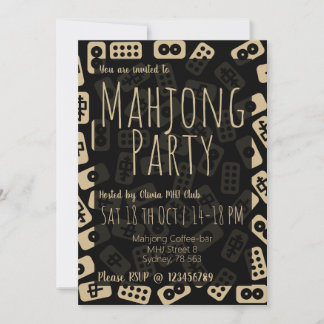 Mahjong tiles - party invitation