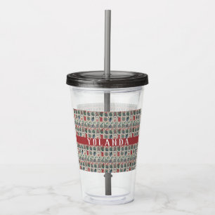 Mahjong Tiles Pattern Personalised Acrylic Tumbler