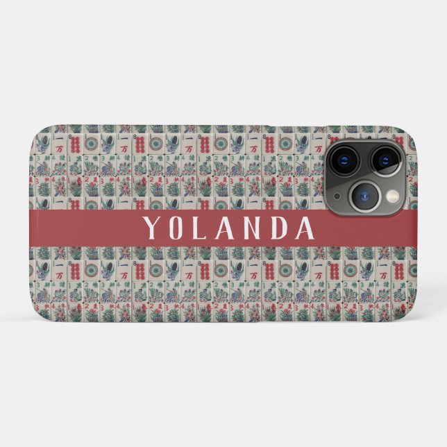 Mahjong Tiles Pattern Personalised Case-Mate iPhone Case (Back (Horizontal))