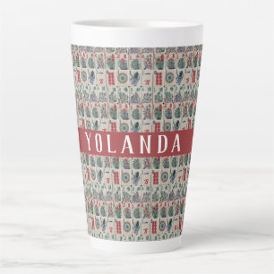 Mahjong Tiles Pattern Personalised Latte Mug