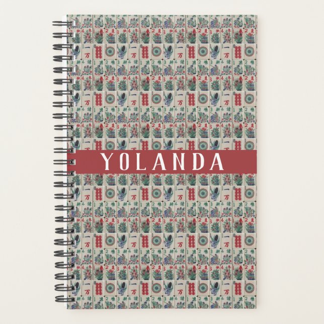 Mahjong Tiles Pattern Personalised Planner (Front)