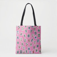 MahJong tiles symbols on pink