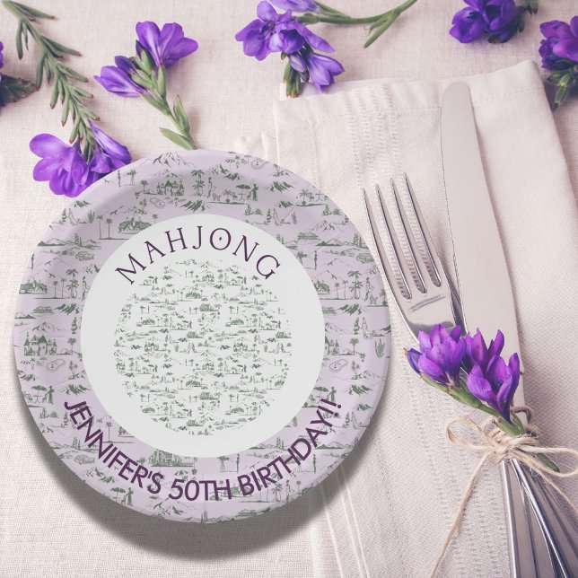 Mahjong Toile Plates for Mahjong Party Decor (Creator Uploaded)