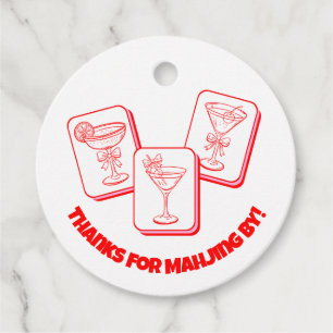 Mahjong Valentine's Party Cocktail Favour Tags
