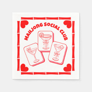 Mahjong Valentine's Party Cocktail Napkin