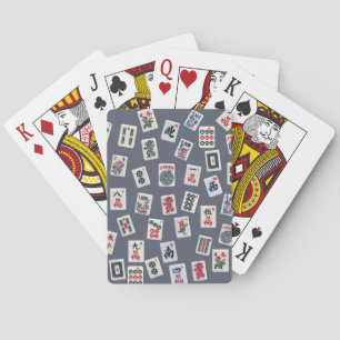 MahJongg tiles design on dark blue Playing Cards