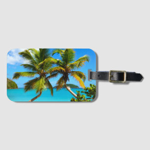 Maho Bay Beach Palm Trees - St John Luggage Tag