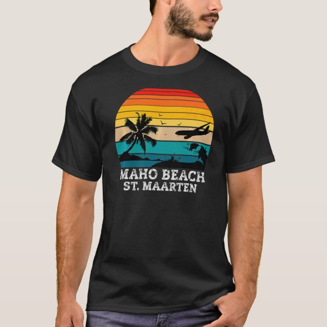 Maho Beach  Caribbean Island Of St Maarten T-Shirt (Front)