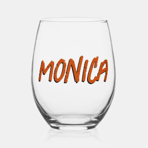 Mahogany 3D Funny Modern Name Stemless Wine Glass