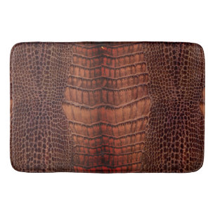 Mahogany Alligator Classic Reptile Leather (Faux) Bath Mat
