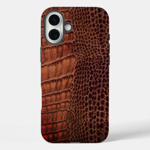 Mahogany Alligator Classic Reptile Leather (Faux) iPhone 16 Plus Case