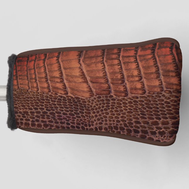 Mahogany Alligator Classic Reptile Leather (Faux) Golf Head Cover (Front)