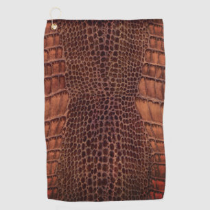 Mahogany Alligator Classic Reptile Leather (Faux) Golf Towel