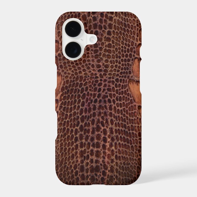 Mahogany Alligator Classic Reptile Leather (Faux) iPhone Case (Back)