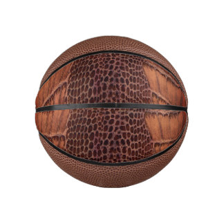 Mahogany Alligator Classic Reptile Leather (Faux) Mini Basketball